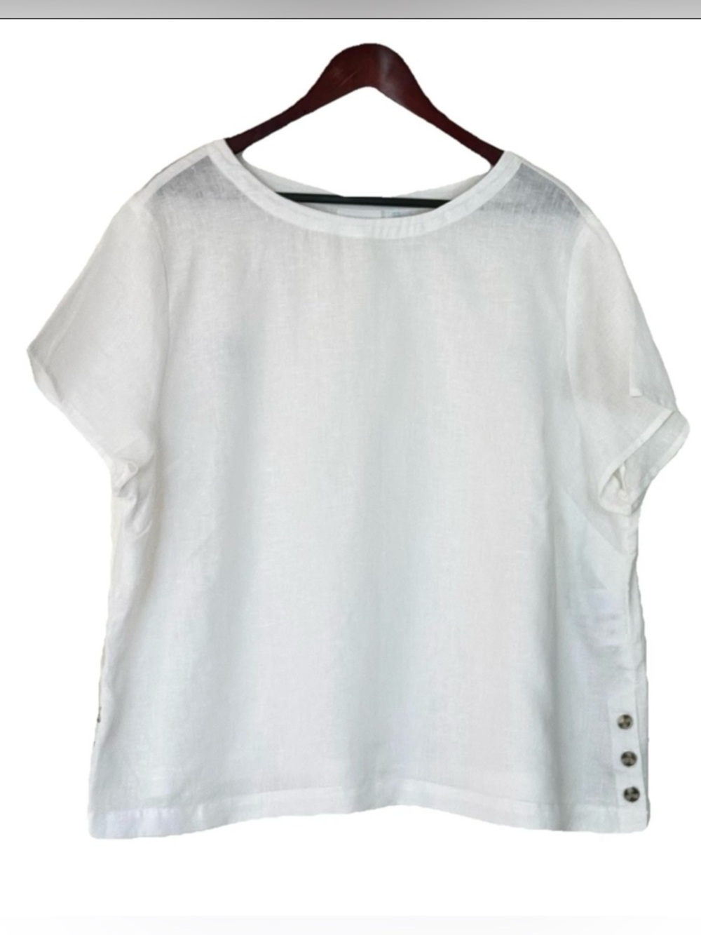 Cynthia Rowley 100% Linen White Blouse, Sz: 2X